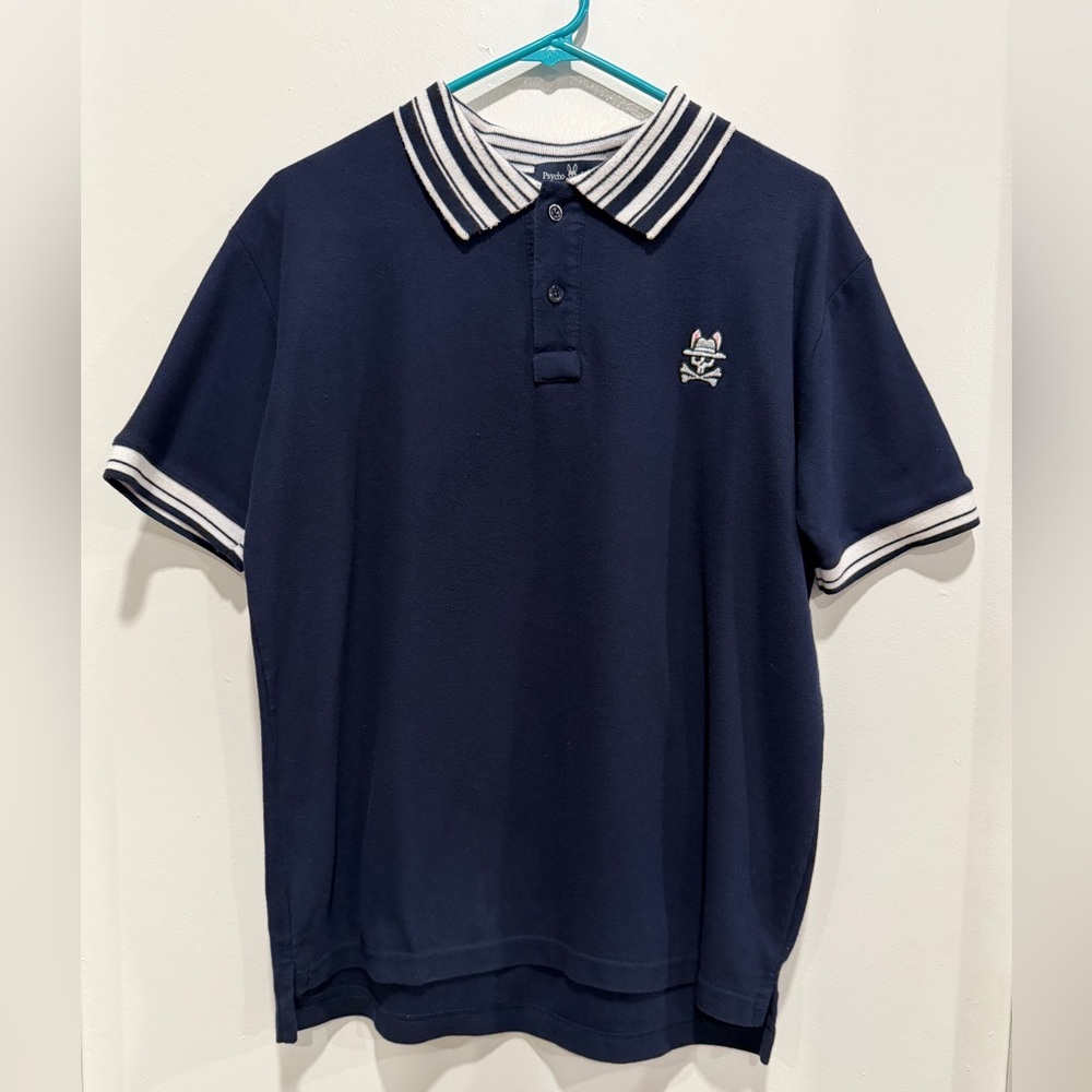 Psycho Bunny Navy Polo with White Accents